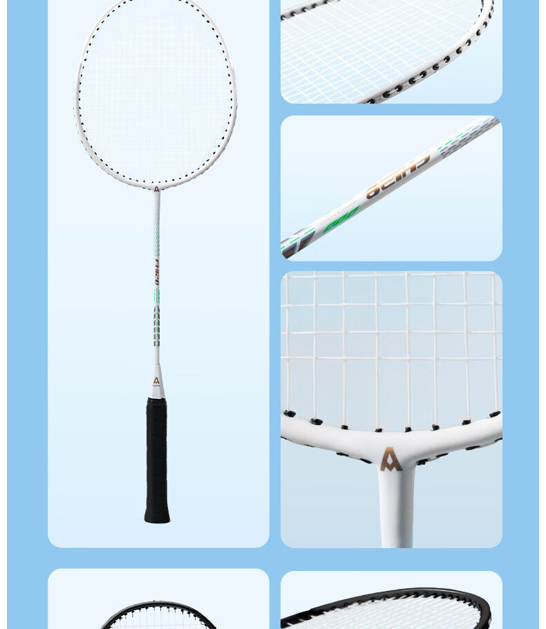 Deli & Angenite Integrated Durable Badminton Racket Set for Youth And Adults Training And Competition, Super Package - Lingshou 10