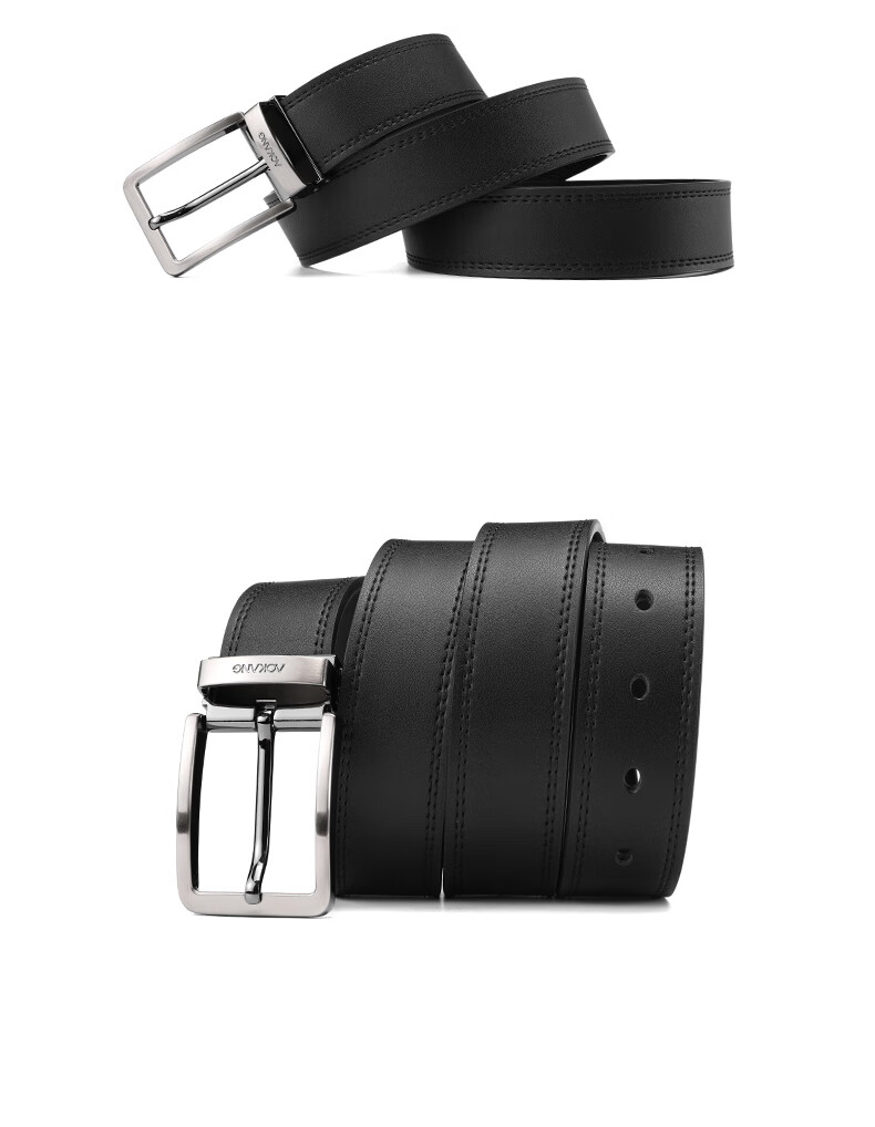 Aokang Men's Leather Belt, Business Pin Buckle Waistband, Casual Trouser Belt, Birthday Gift for Husband 13