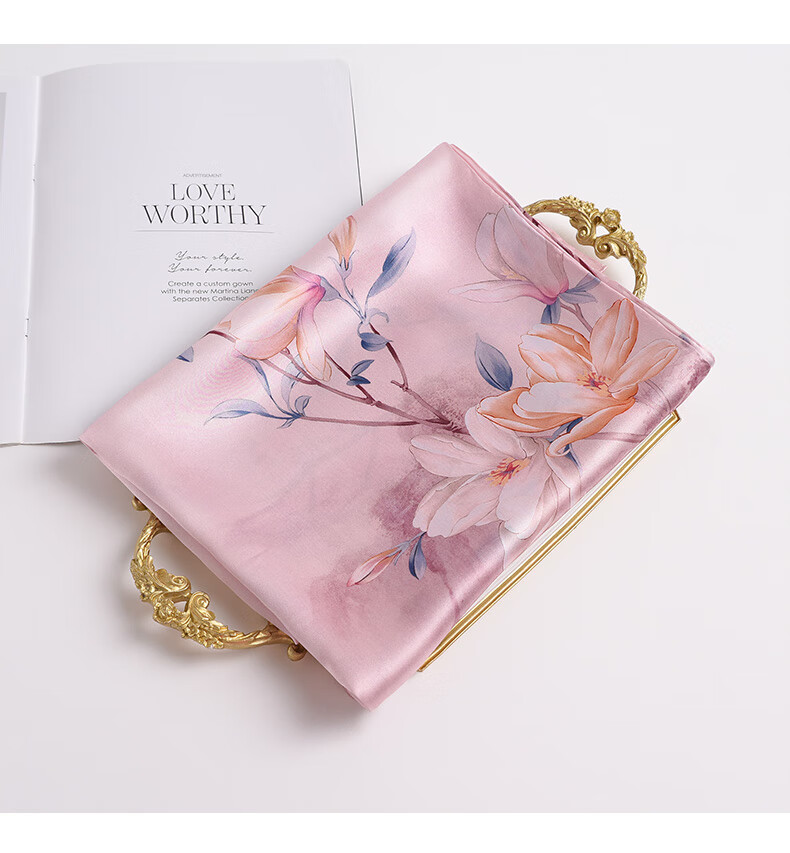 Hangsilu Silk Scarf, Women's Brooch Set, Shawl, Mulberry Silk, Birthday Gift, High-End Mid-Autumn Festival Gift for Mom, Wife, Elders 10