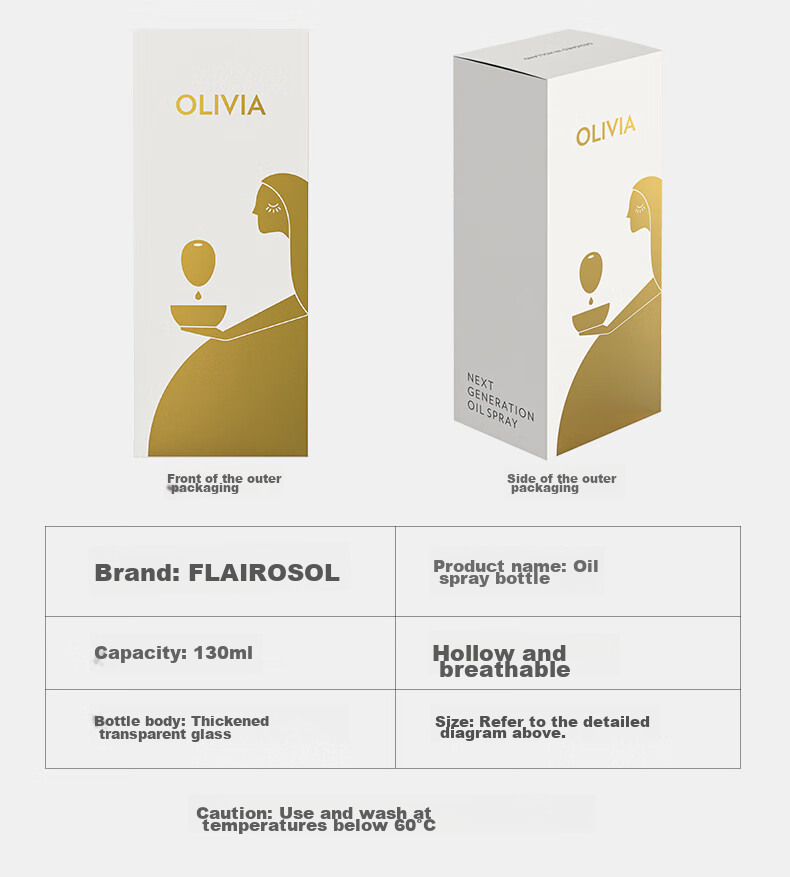 FLAIROSOL Spray Bottle, Dutch Patent Atomizing Oil Sprayer, Air Fryer Household Kitchen Oil Control Spray Bottle, Olive Oil Bottle 20