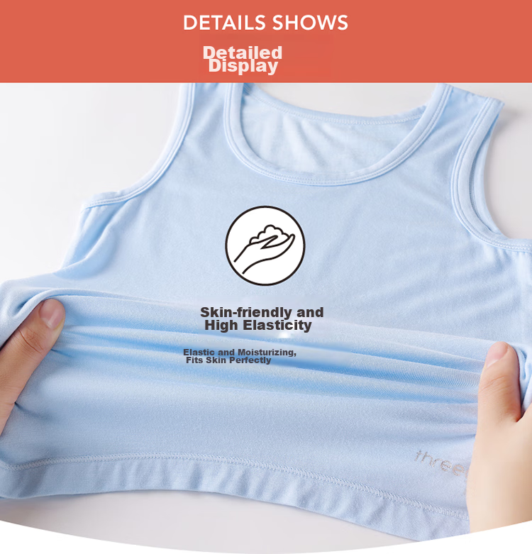 THREEGUN Children's Clothing Class A Modal Undershirt Vest for Girls And Boys Students 5