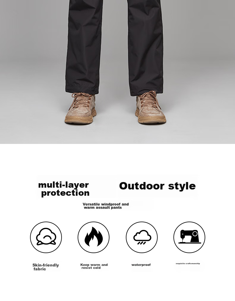 Jeep Men's Outdoor Windproof Warm Fleece Pants, Breathable Moisture-Wicking Durable Hiking Climbing Fleece Trousers for Me 2