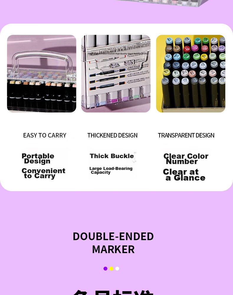 FINECOLOUR 5th Generation Alcohol-Based Double-Ended Markers, 12 Colors with Transparent Pen Case Set, Art Sketching Watercolor Pens for Drawing 12