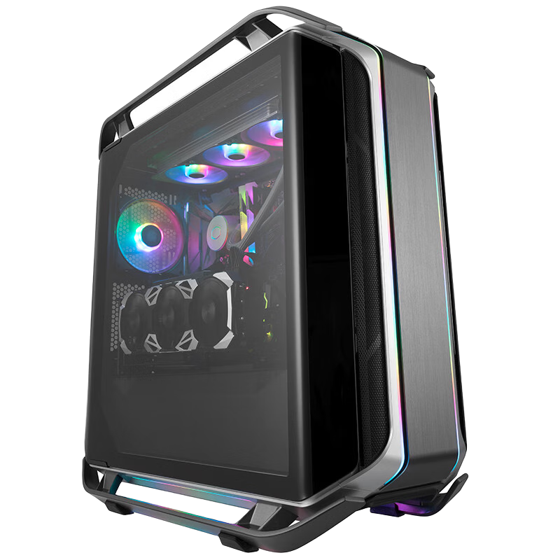 CoolerMaster C700M EATX Full Tower Desktop Computer Case with 420mm Water Cooling Support, Single-Side Curved Tempered Glass, ARGB Lighting, Compatible with RTX 4090