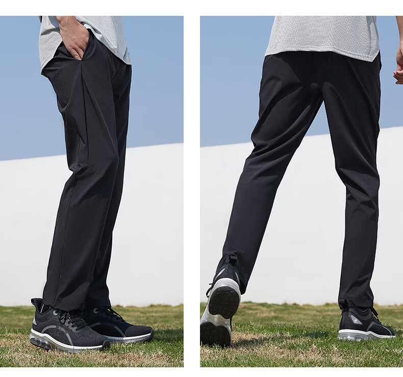 CAMEL Ice Silk Casual Pants for Men, Summer New Loose Straight-Leg Quick-Dry Sun Protection Dad Running Sports Trousers 2