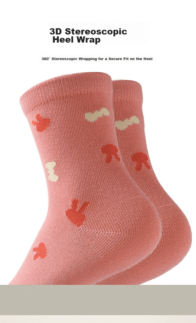 Bingxuemumian Children's Socks, Girls' Mid-Calf Socks for Autumn And Winter, 6 Pairs of Seamless Cotton Socks, Spring And Autumn Short Socks with Lace Trim for Small to Big Kids And Students 6