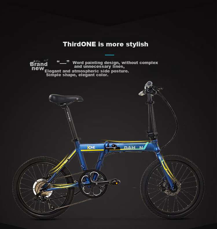 DAHON K-ONE Folding Bicycle, 20-Inch, 9-Speed, Ultra-Light Aluminum Alloy, Disc Brake, Sports Bike FKA091, Black 3