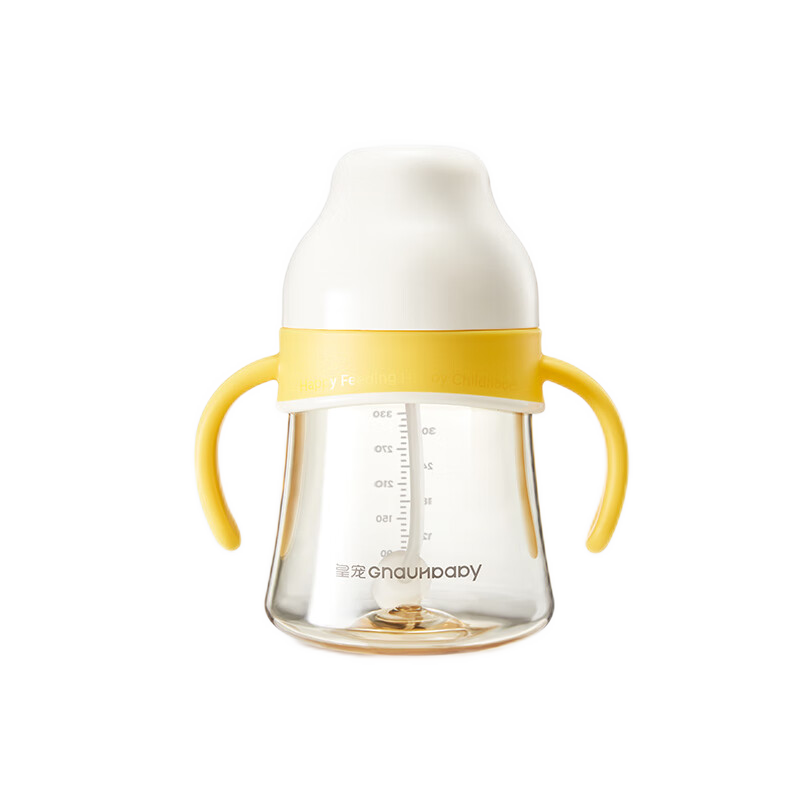 Huangchong Good Suction Cup Bottle for Babies over 8 Months Old, PPSU Gravity Ball Straw Bottle 330ml