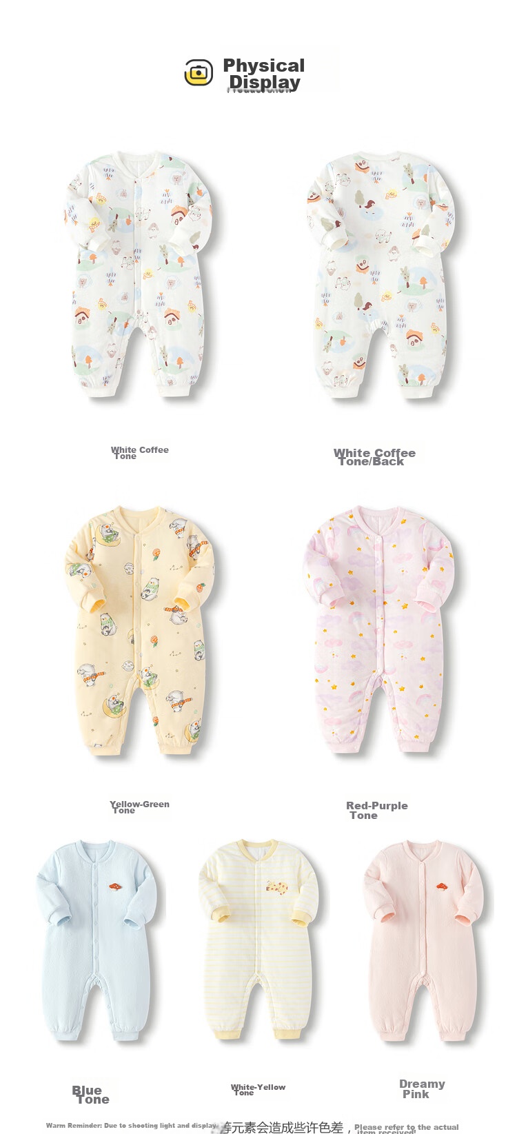 BALABALA Children's Clothing, Baby Romper, Newborn Onesie, Infant Bodysuit, Boys And Girls Winter Wear, Crawling Suit, Thickened Warm Soft Cute 16
