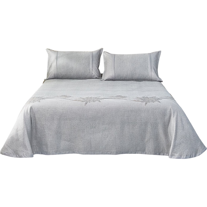 FUANNA Huaman 600D Coarse Silk Jacquard Mat, Bed Sheet Style Ice Silk Mat, Double-Sized Three-Piece Set, 2.5x2.5 Meters