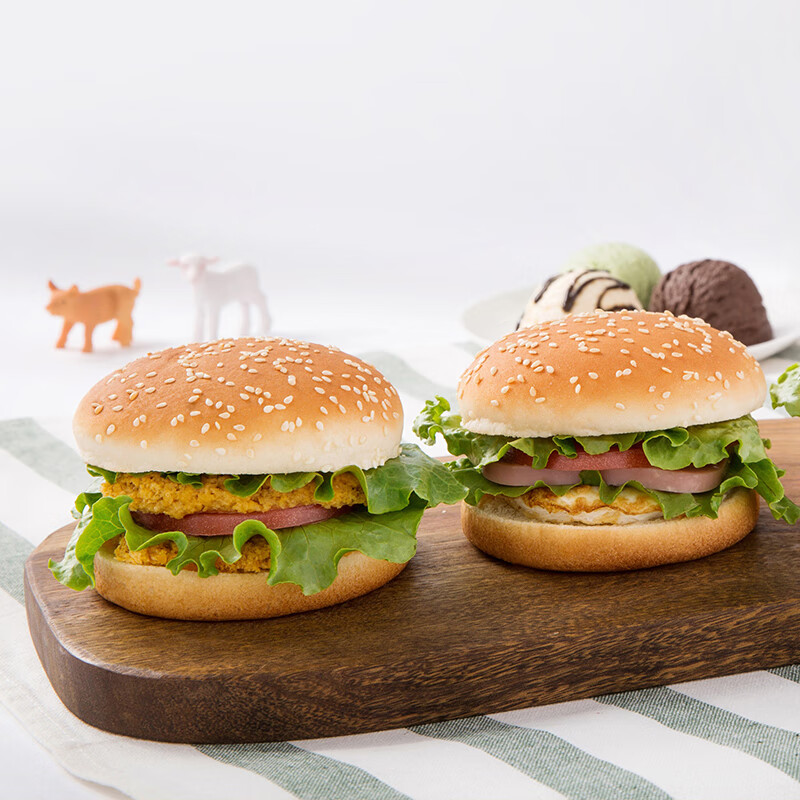 嘉顿汉堡面包胚新鲜含芝麻面营养早餐下午茶糕点225g*2袋【仅限广东】