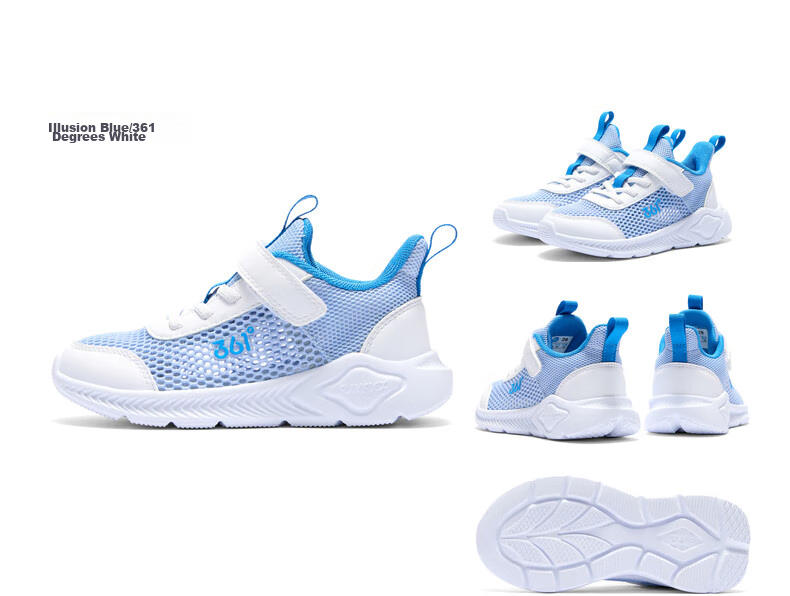 361° Children's Shoes, Kids' Running Shoes Summer Boys And Girls Breathable Lightweight School Shoes Light Cushioning Running Shoes, Blue Size 37 33