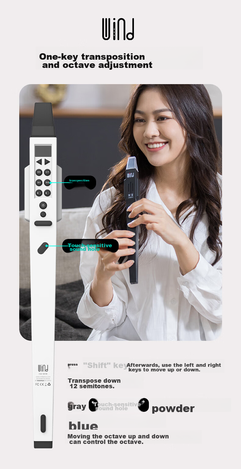 Midiplus Meipai Wandie 2nd Generation Electronic Wind Instrument Black Recorder Saxophone for Elderly Dad Beginners Domestic Musical Instrument 11
