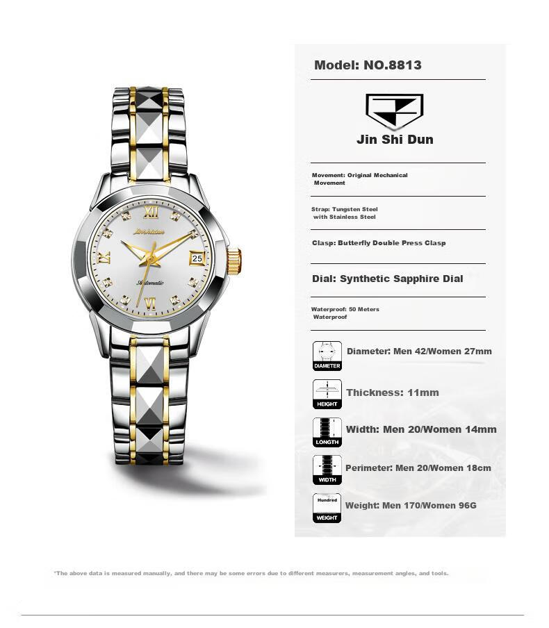 JIN SHI DUN , Swiss High-End Ladies' Watch, 2026 New Model, Fully Automatic Mechanical Watch, Water-Resistant, Top Ten Brand Watches, Birthday Gift for Wife 10
