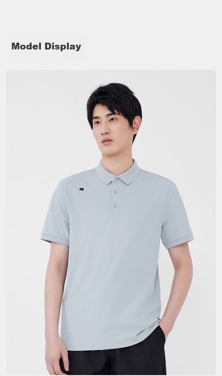 JD Original [Lightning Quick-Dry] Men's Short-Sleeve Polo Shirt, Men's T-Shirt, Men's Clothing, Navy Blue, M 18