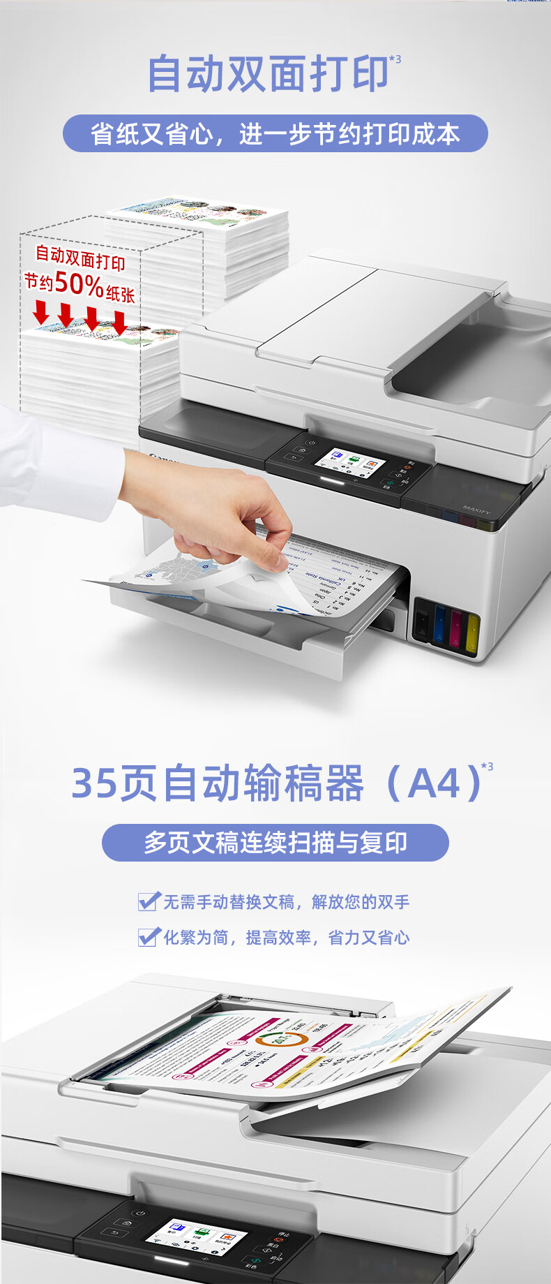Canon GX2080 Wireless Refillable High-Capacity All-In Home Office Fax Machine (Print/copy/scan Dual-Band WiFi 5G/WeChat Remote Transfer Document Feeder) 4