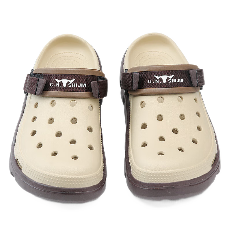 Bull Family Men's Summer Outdoor Clog Sandals with Cushioned Sole, Thick Platform, Closed Toe Beach Slippers for Men