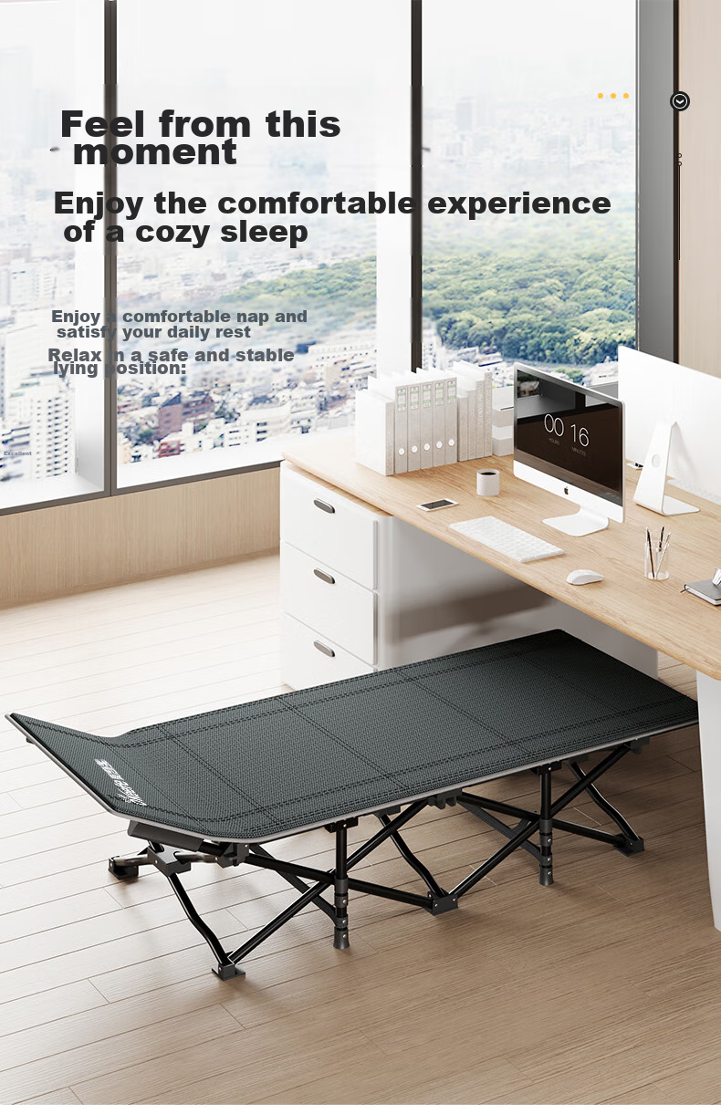 Okeefe Folding Single Bed, Office Nap Bed, Accompanying Care Simple Bed, Lounge Chair, Portable Outdoor Camping Bed, Pop-Up Style 3
