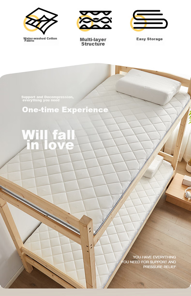 Sushidai Class A Student Dormitory Mattress Pad, Single Bed 0.9m, Bunk Bed, Dormitory Mattress Cover, 90*200cm Thick 4