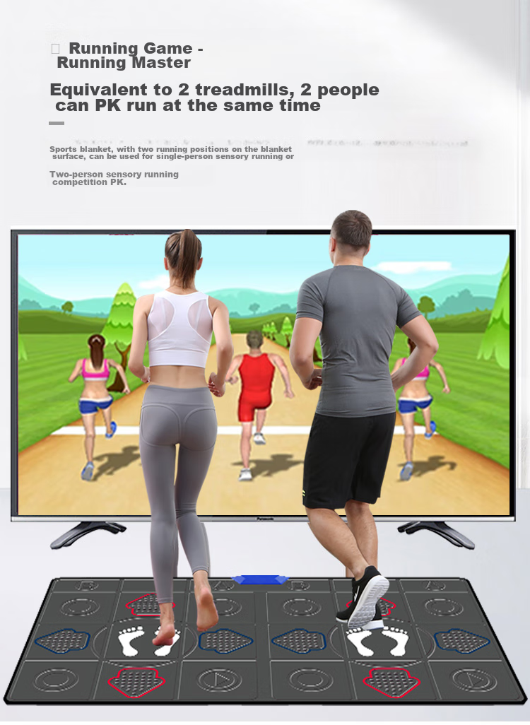 [Children's Birthday Gift] HongTai Double Wireless Dance Mat, Home TV Motion Sensor Camera, Running Mat 12