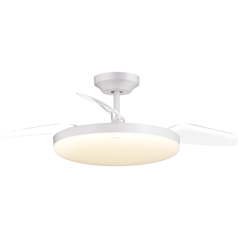 OPPLE Ceiling Fan Light with Multiple Color Settings, Air Conditioner Companion Electric Fan Lighting for Dining Room, Kitchen, Bedroom, 36-Inch Ice White