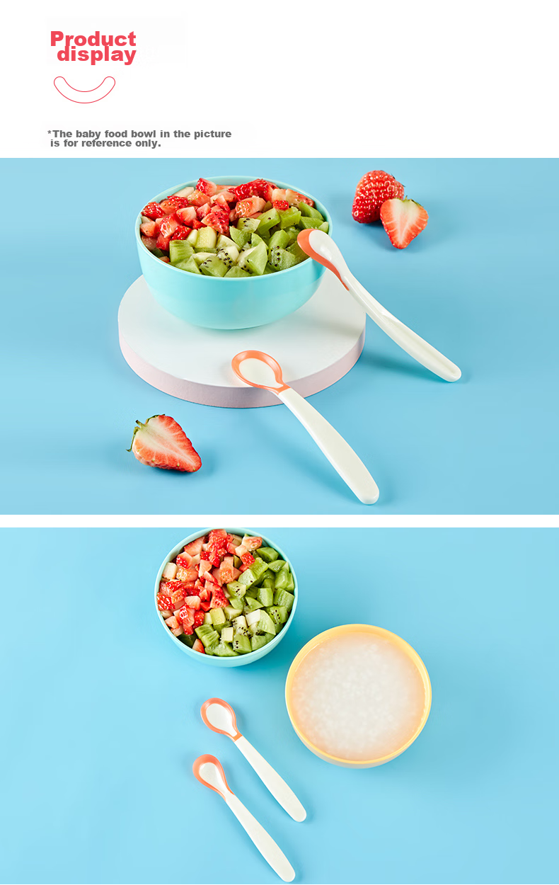 Evorie Baby Spoon And Soup Ladle, Children's Tableware with Temperature Sensing, Set of Two (Off-White), for Ages 0 And Above 8