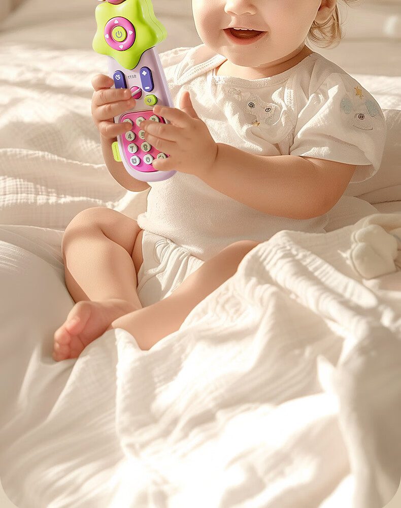 Dimoarch Simulated Remote Control Toy Phone for Babies, Early Education Musical Learning Device for Toddlers, Birthday Gift for Boys And Girls, Brow 4
