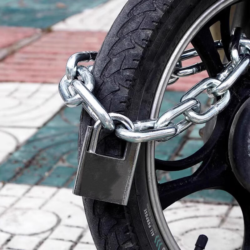 Chugong Chain Lock, Iron Chain Lock, Gate Lock, Warehouse Door Lock, Anti-Shear, Anti-Theft, Motorcycle Lock, Bicycle Lock, Thickened 1 Meter 4