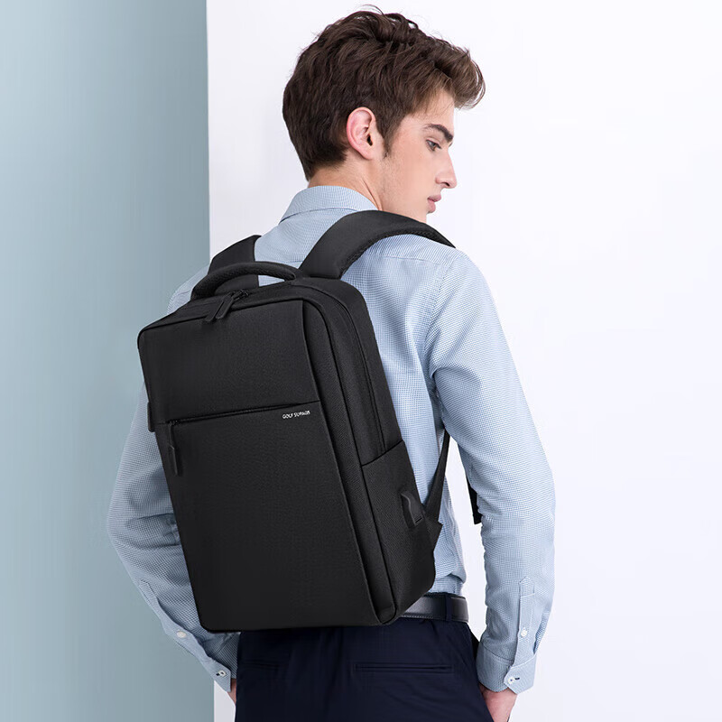 GOLF Business Backpack for Men, 15.6-Inch Laptop Bag, Travel Backpack, Fashionable School Bag for Men, Black