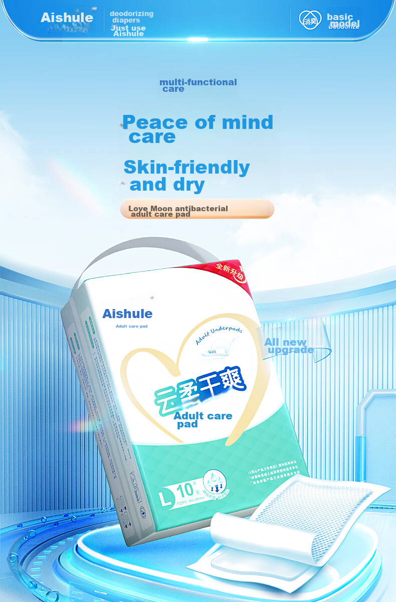 Aishule Adult Care Pad L30 Pieces (Size: 60*90cm), Skin-Friendly, Leak-Proof, Maternity Pads for Pregnant Women, Elderly Incontinence Pads 1