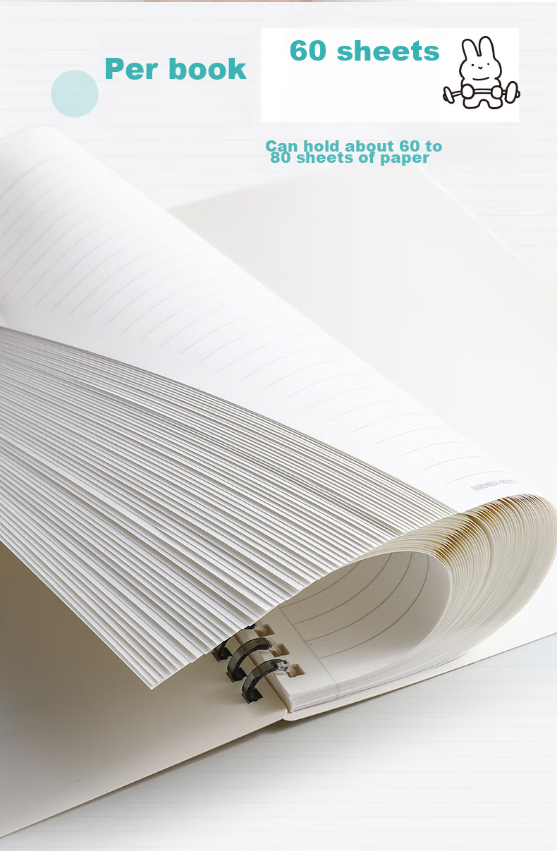 Wengu Loose-Leaf Notebook A5/60 Sheets with Five-Ring Binder, Detachable Pages, Student High-Quality Ruled Notebook for Men, Journal HC-003 (A5)A 6
