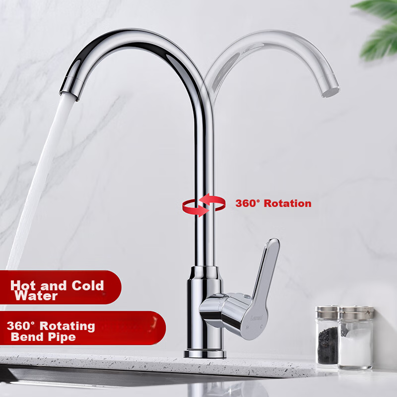Larsd Kitchen Faucet, Sink Tap, Stainless Steel Sink Faucet, Double Temperature Hot And Cold Tap F065