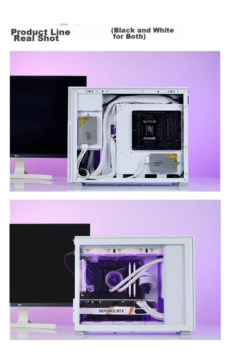 JONSBO D32 PRO White MATX Desktop Small Case (Side Panel, Motherboard, Adjustable Cable Management, Supports MATX Motherboard, ATX Power Supply, 240mm Radiator Mounting) 27