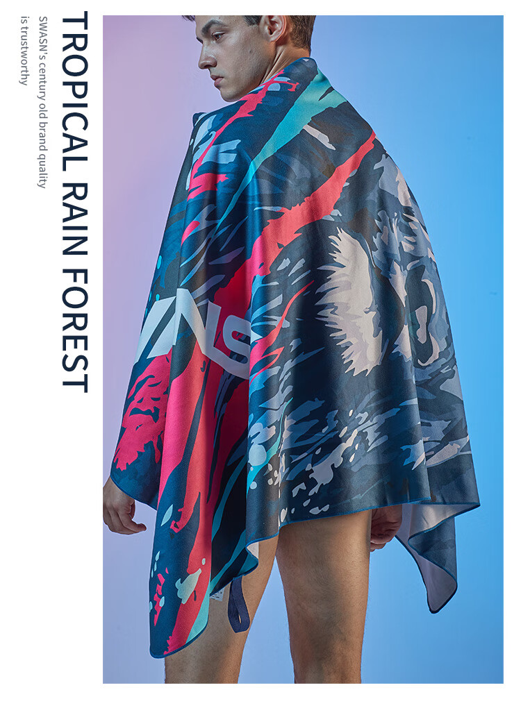 SWANS Swimming Towel for Men And Women, Beach Towel for Children, Quick-Drying Absorbent Bathrobe Cape Seaside SPTC100 Strawberry 13
