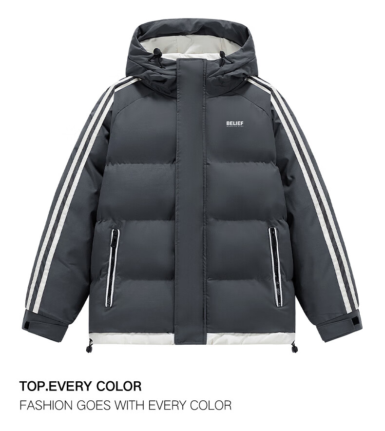 Huili Cotton Jacket Winter Men's Thickened Padded Coat, New Year Battle Robe, Hooded Puffer Jacket, Warm Cotton Clothing 30