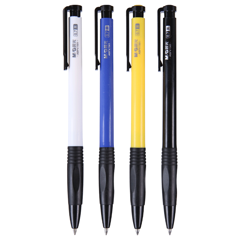 M&G (M&G) Stationery Ballpoint Pen, Medium Oil Pen, 0.7mm Bullet Tip, Soft Rubber Grip, Retractable Pen, Student Office Supplies, Black, 36 Pieces/box, ABPV7502, Back to School