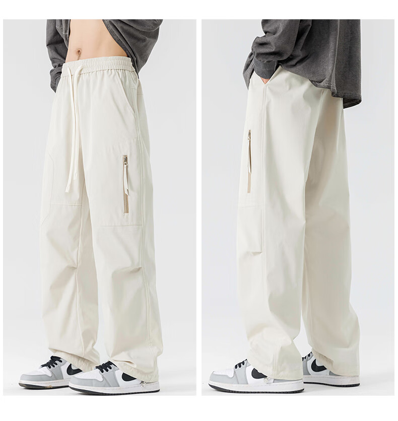 Dingfengbaoluo American-Style Functional Cargo Pants for Men, Summer Versatile Loose-Fit Trendy Outdoor Hiking Casual Trousers DFK35 Apricot Color 2XL 14