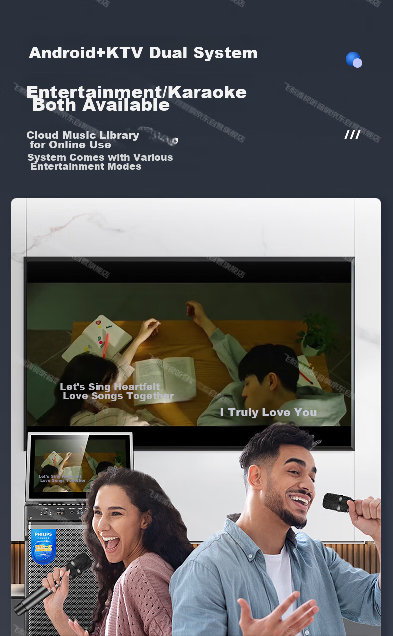 PHILIPS Square Dance Speaker with Display Screen Video Karaoke Machine All-In Home Karaoke System KTV Speaker Set Outdoor Singing Bluetooth Smart Speaker SD289D 8