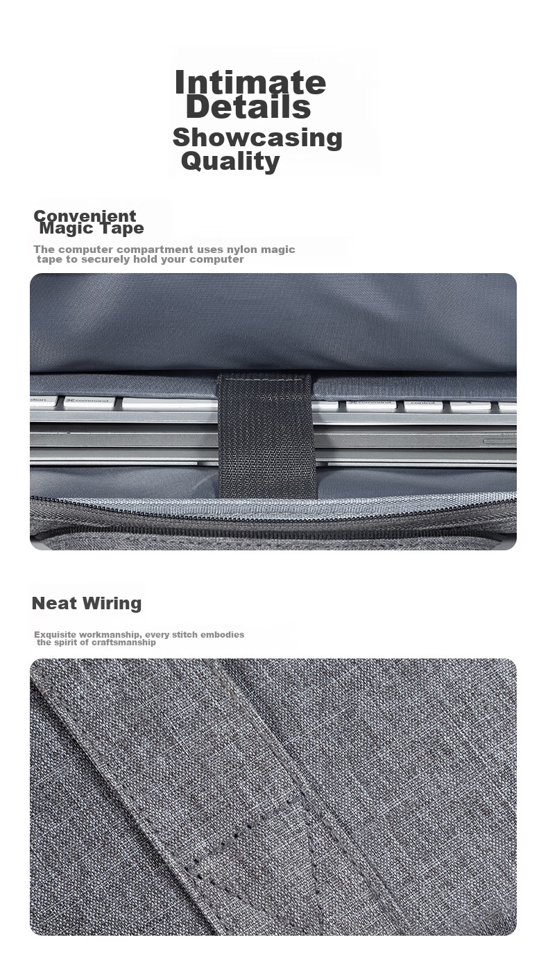 WOMT Inkless Laptop Bag Handheld 15.6/16 Inch Suitable for Apple Huawei Lenovo Legion Xiaomi ASUS Dell Gaming Laptops Large Capacity Shoulder Bag for Men And Wome 8