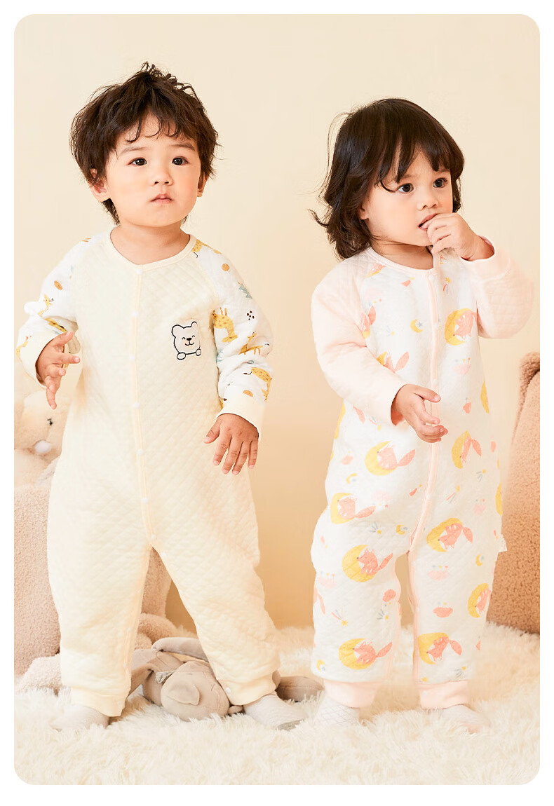 Shubeiyi 2-Pack Baby Clothes Autumn Winter Newborn Romper Full Moon Baby Warm Jumpsuit Pink Size 66 2