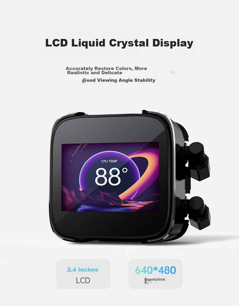Golden Field PRISTINE VISION LIQUID 360 All-in-One CPU Liquid Cooler with 3.95-inch Magnetic LCD Control Screen, Custom Animations, Ceramic Bearings 5