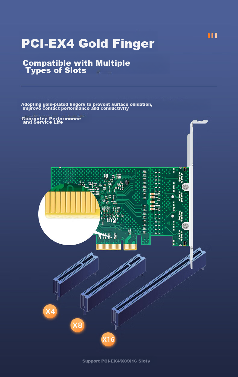 EB-LINK Intel 82576 Chip, PCIe X1 Gigabit Four-Port Network Card, 82576-T4 Electrical Port, E1G44ET Desktop Internal Wired Network Card 8