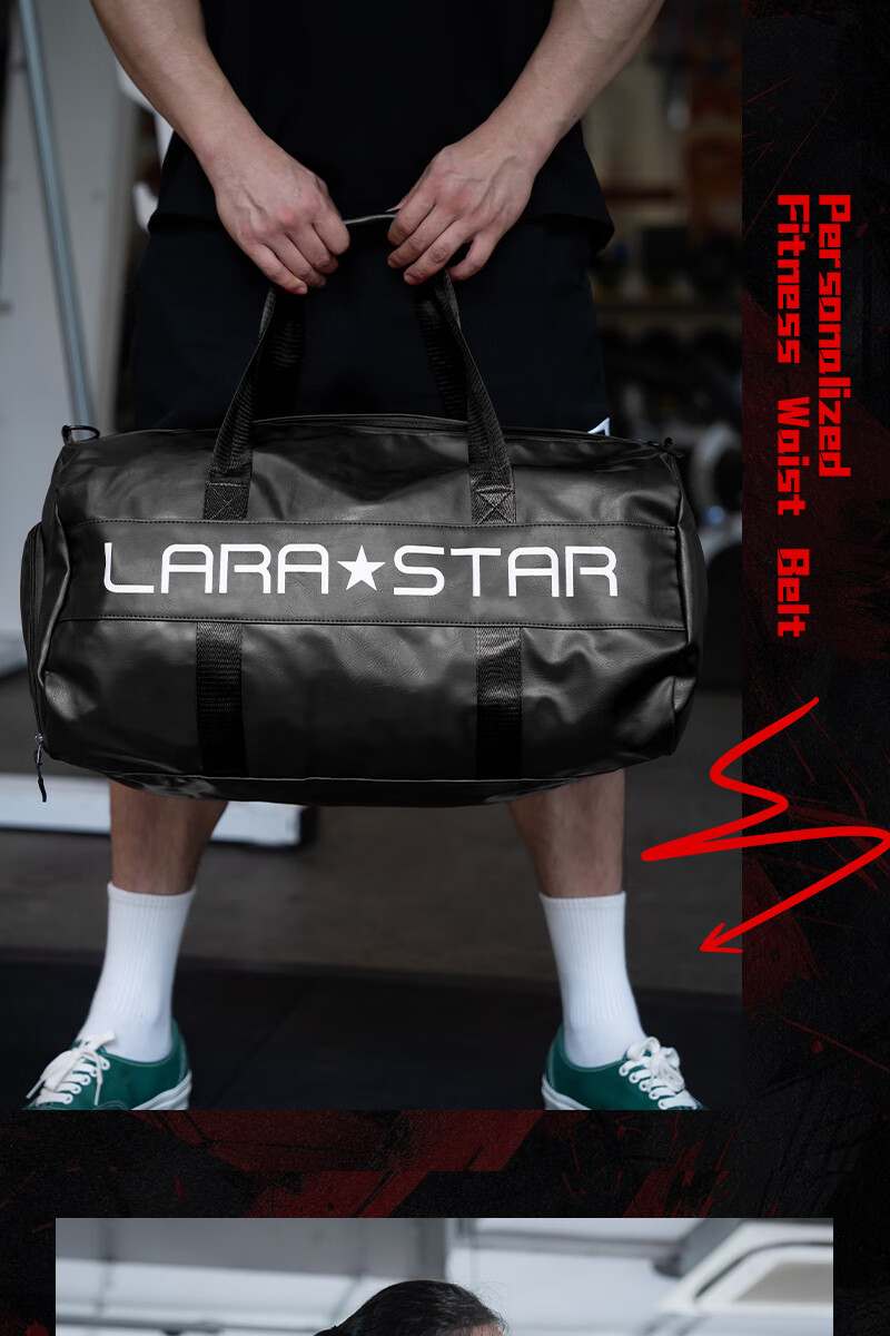 Laura Star Fitness Bag Sports Training Bag Men Large Capacity Travel Business Handheld Shoulder Crossbody Warrior Black 30L 12