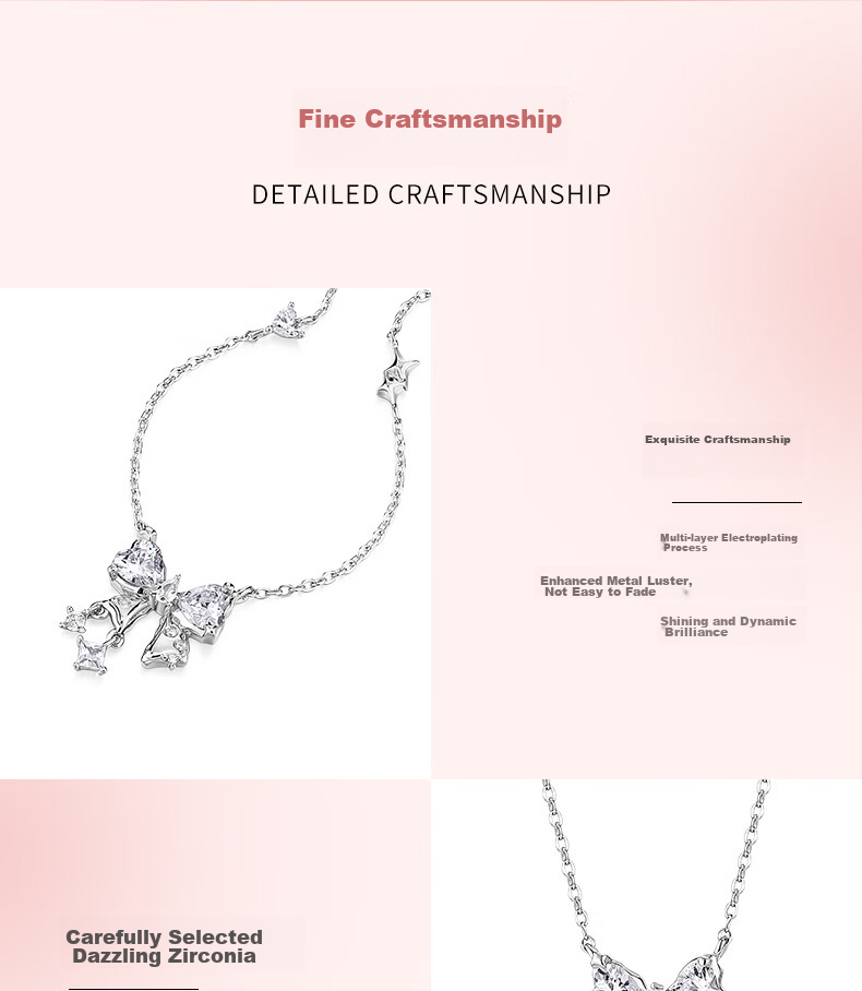 Kadiro Heartbeat Sweet Dream Necklace for Women 925 Silver Pendant Clavicle Chain New Year Birthday Gift for Girlfriend 11