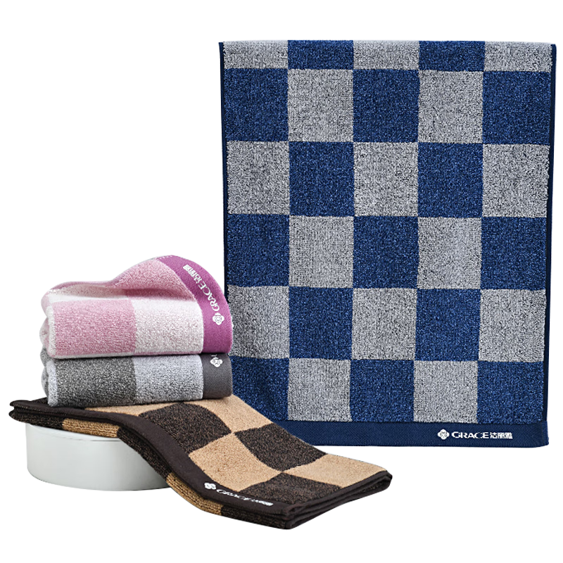 Grace Pure Cotton Towel for Men, 100% Xinjiang Cotton, Adult Face Towel, Lint-Free, Thickened, for Bath And Face Wiping, Pack of 3