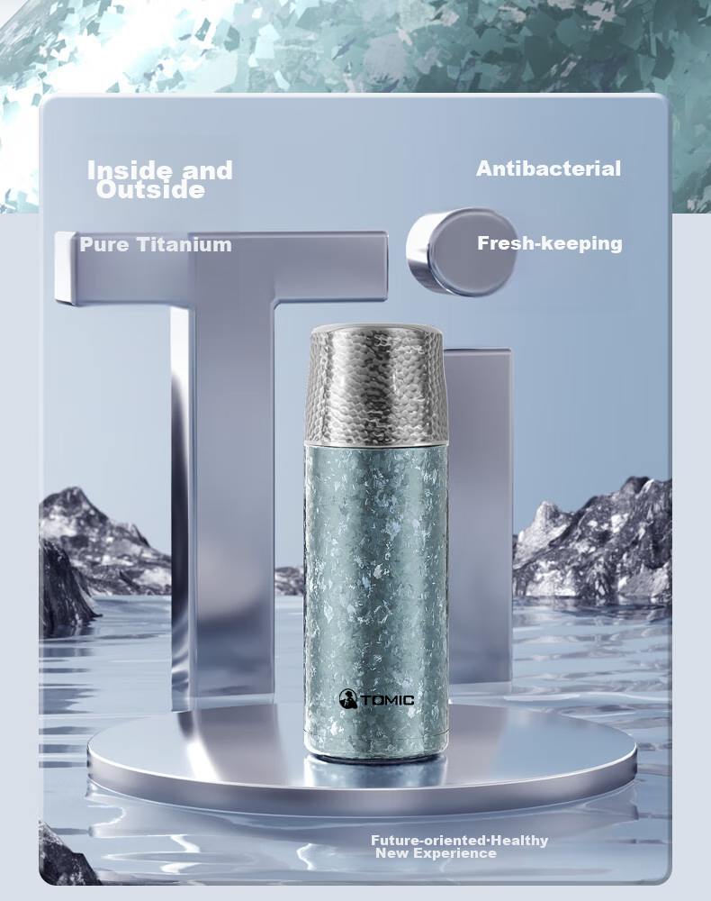 TOMIC Double-Layer Pure Titanium Insulated Tea Infuser Mug for Men And Women, Large Capacity Titanium Water Cup, Gift Souvenir 7
