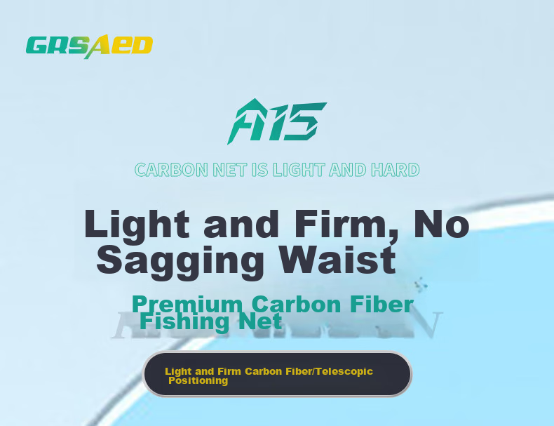 Grsaed Fishing Carbon Fiber Landing Net, 2.7-Meter Landing Net Pole, Fish Catching Net, Folding Net Head, Landing Net Pole Set A15 1