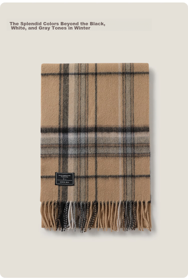JIUMU Pure Wool Scarf for Men, Autumn And Winter Warm Neck Warmer, Gift for Men, Fathers, Mid-Autumn Festival, Birthday Present, Gift Box Packaging 5
