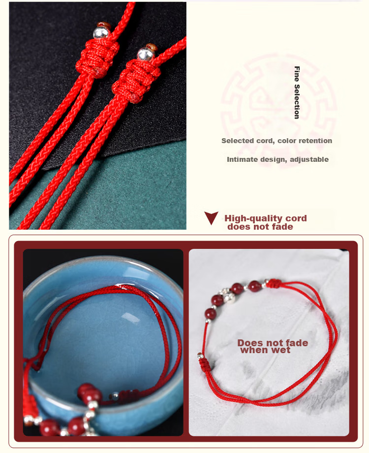 Lingfei Cinnabar Foot Chain with Bells, Red String Anklet, Horse Year Zodiac Year Holiday Gift for Girlfriend Or Wife, Birthday Present Certificate 5