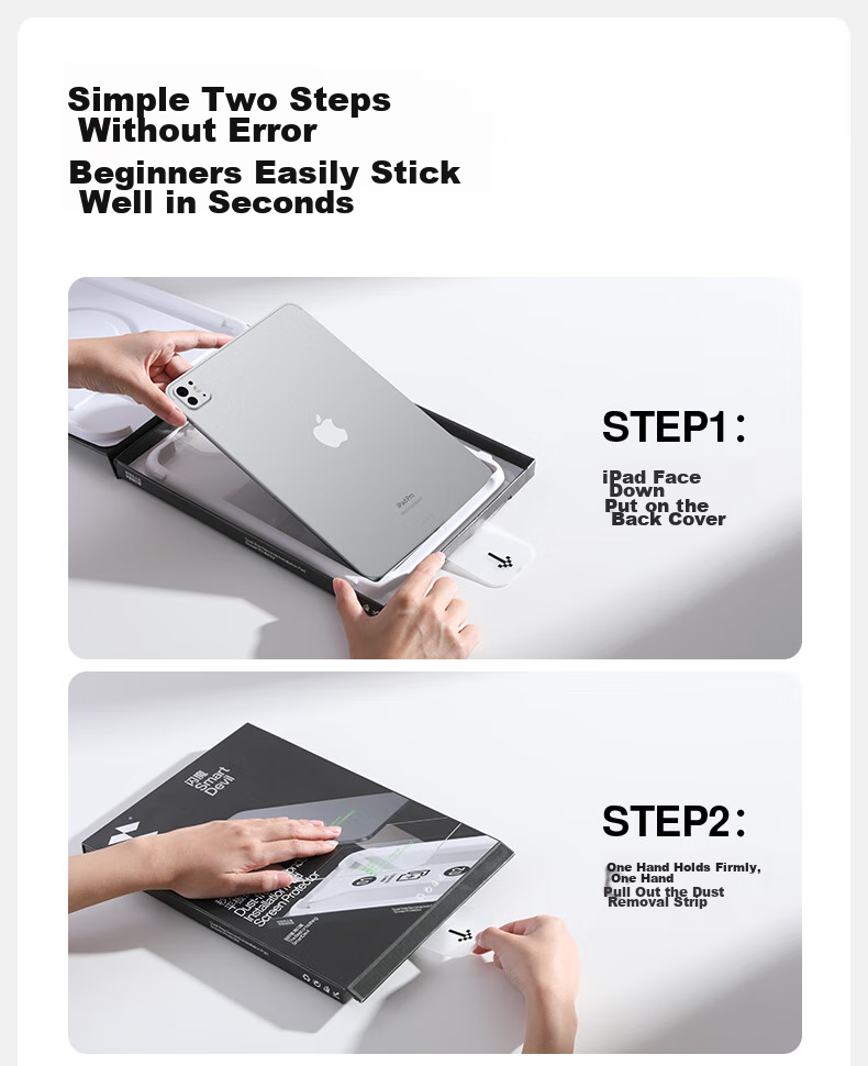 Shanmo Tempered Glass Screen Protector for IPad Pro 25/24 Inch [Automatic Dust Removal Quick Installation Box] Protective Film HD Tablet Screen Protector Full Coverage Shatterproof Anti-Fingerprint Ultra-Thi 5
